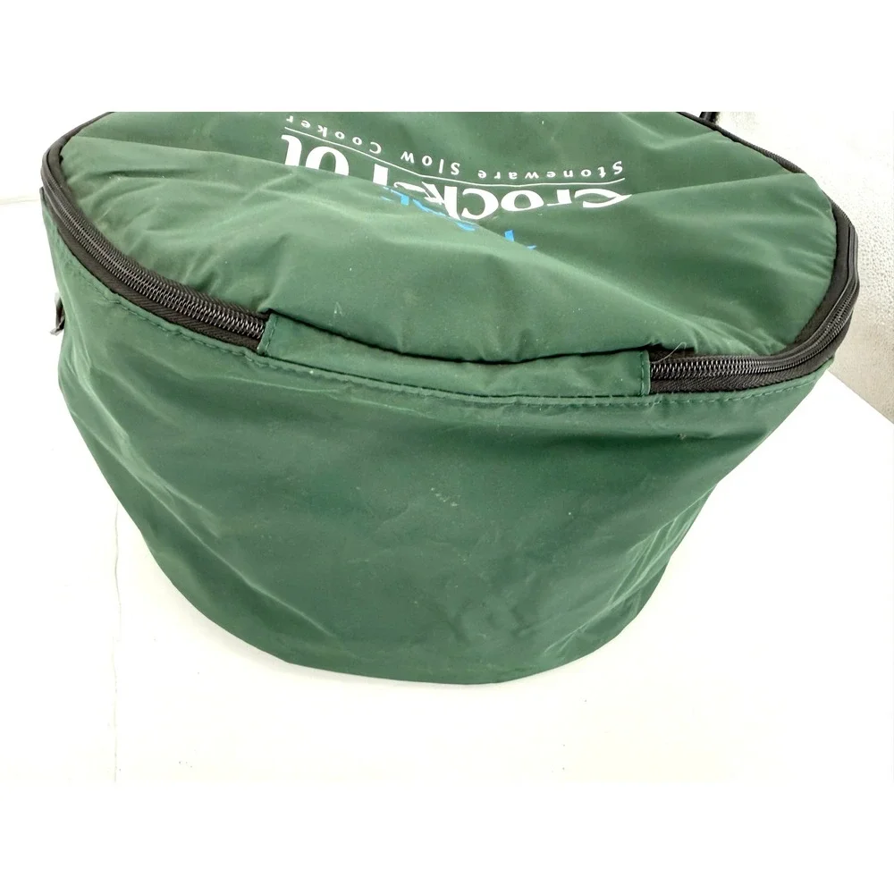 Rival Crock Pot Stoneware Cooker Insulated Zippered Cover‎ Green Oval 15x12x8
